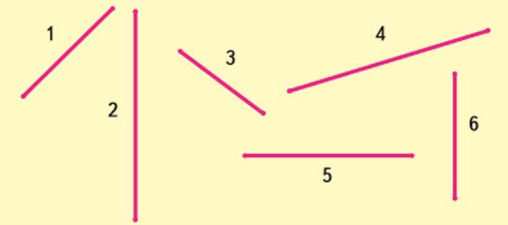 Запиши номера тех четырех отрезков, из которых можно составить прямоугольник, и начерти его в тетради.